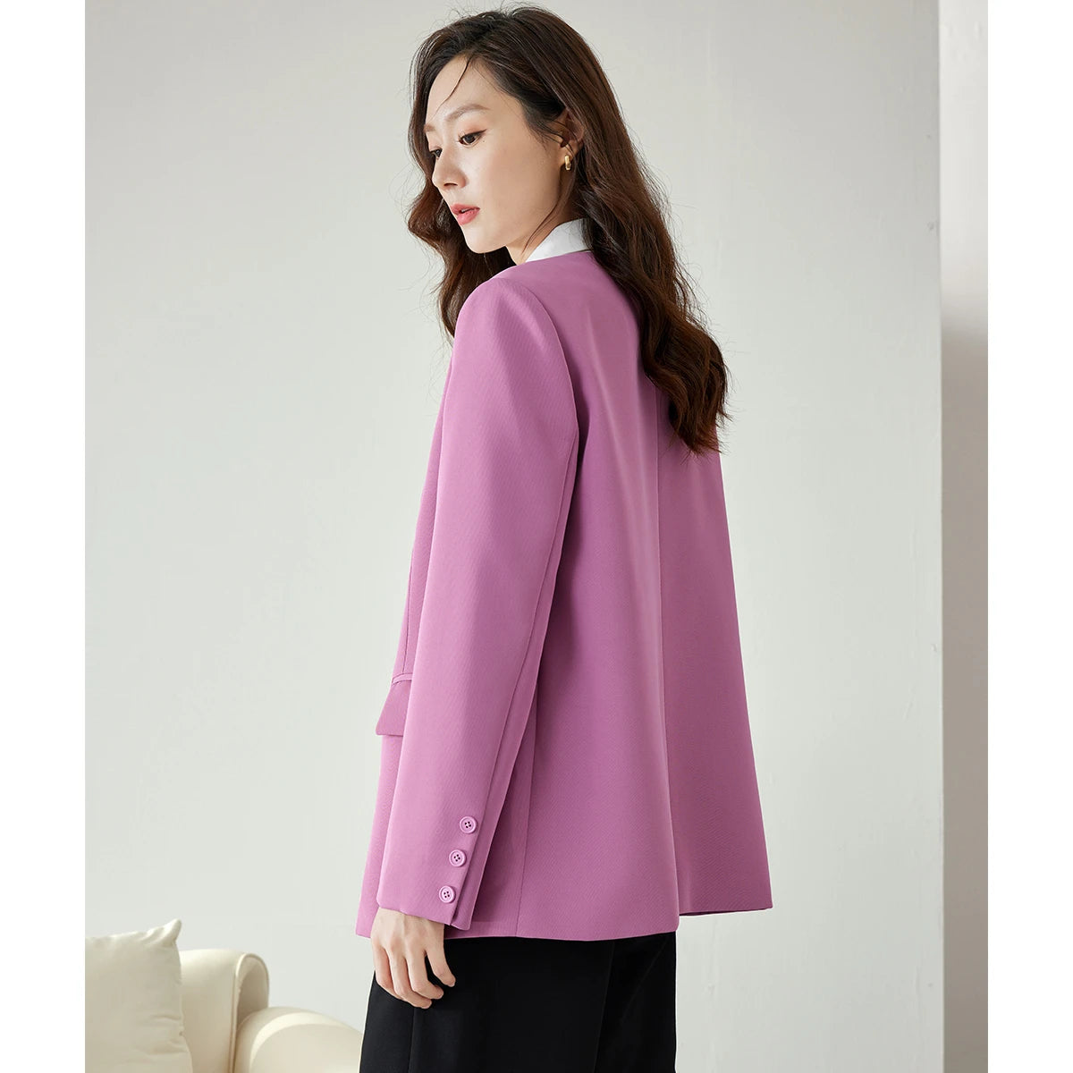 Layered Polo-Collar Blazer