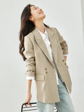 Double-Breasted Notched Blazer