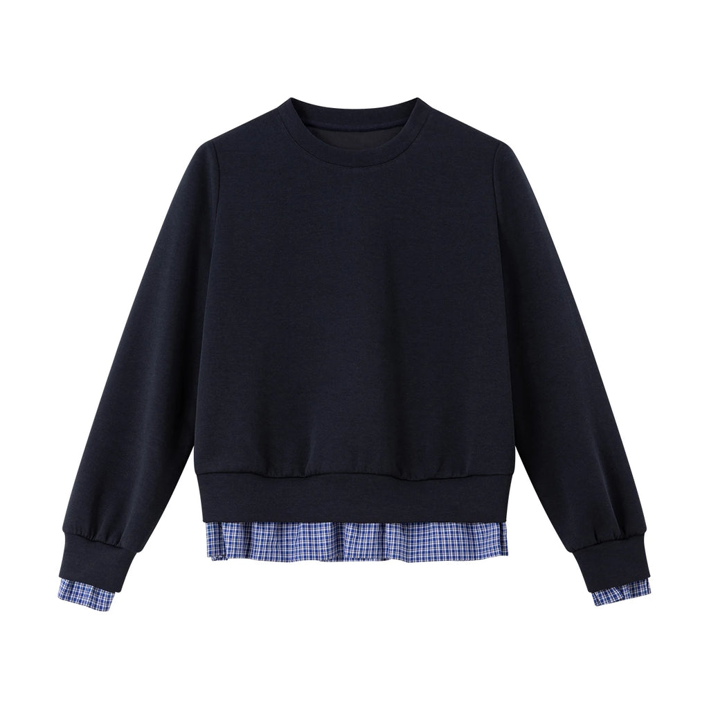 Layered Pleated-Hem Sweatshirt