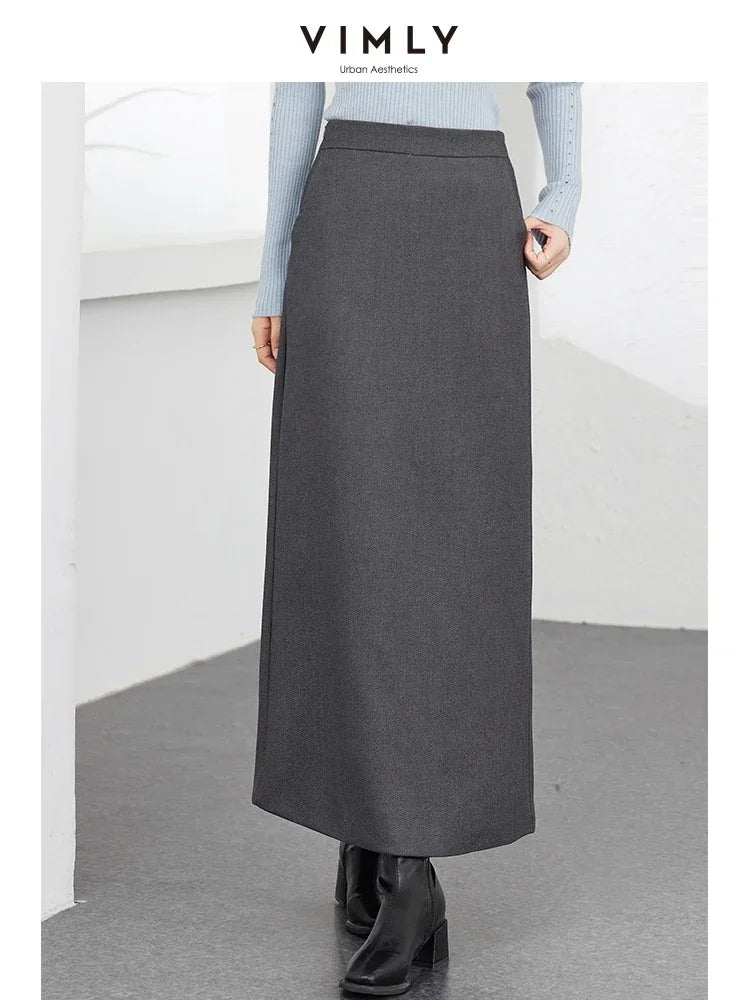 Back-Slit Straight Maxi Skirt