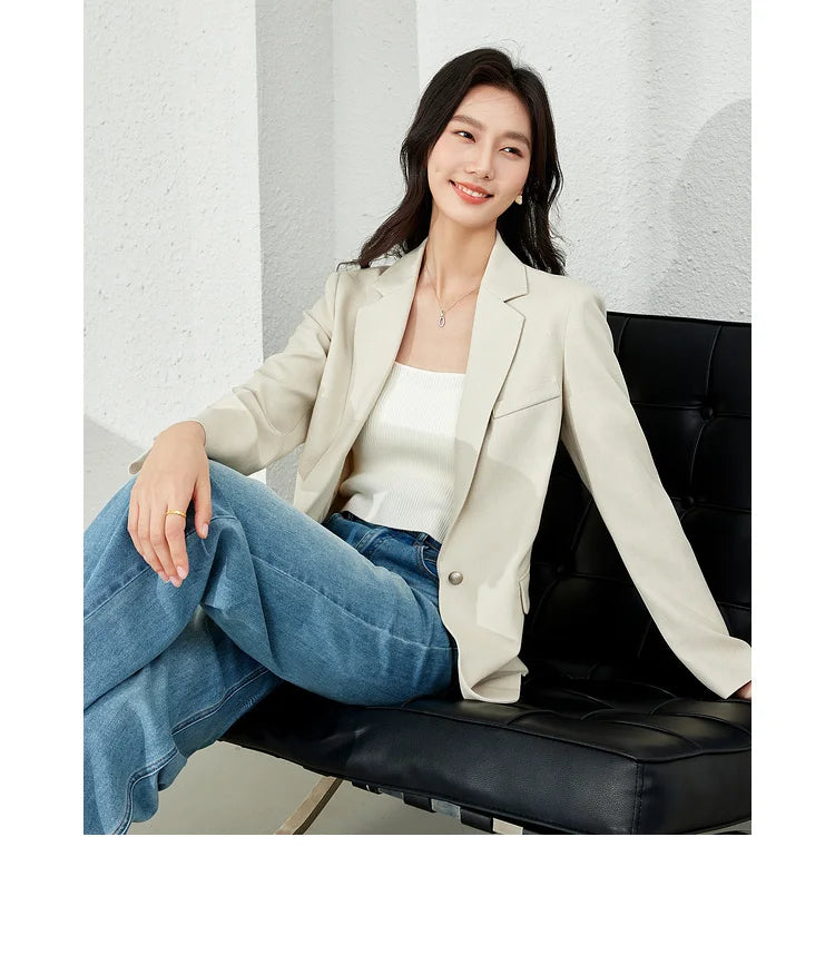 Single-Button Tailored Blazer