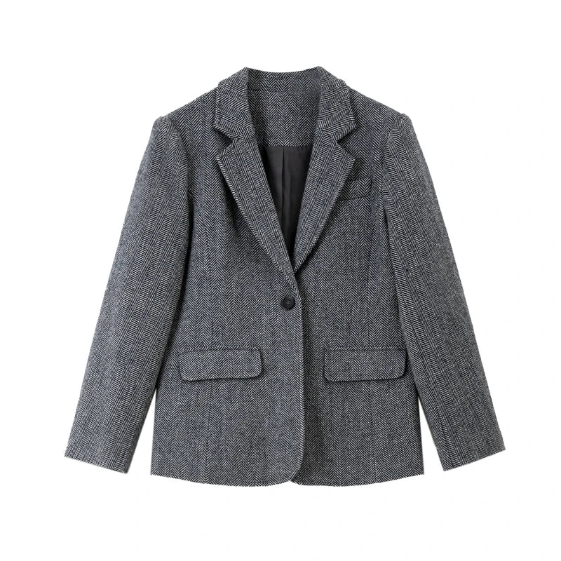 Single-Button Marled Blazer