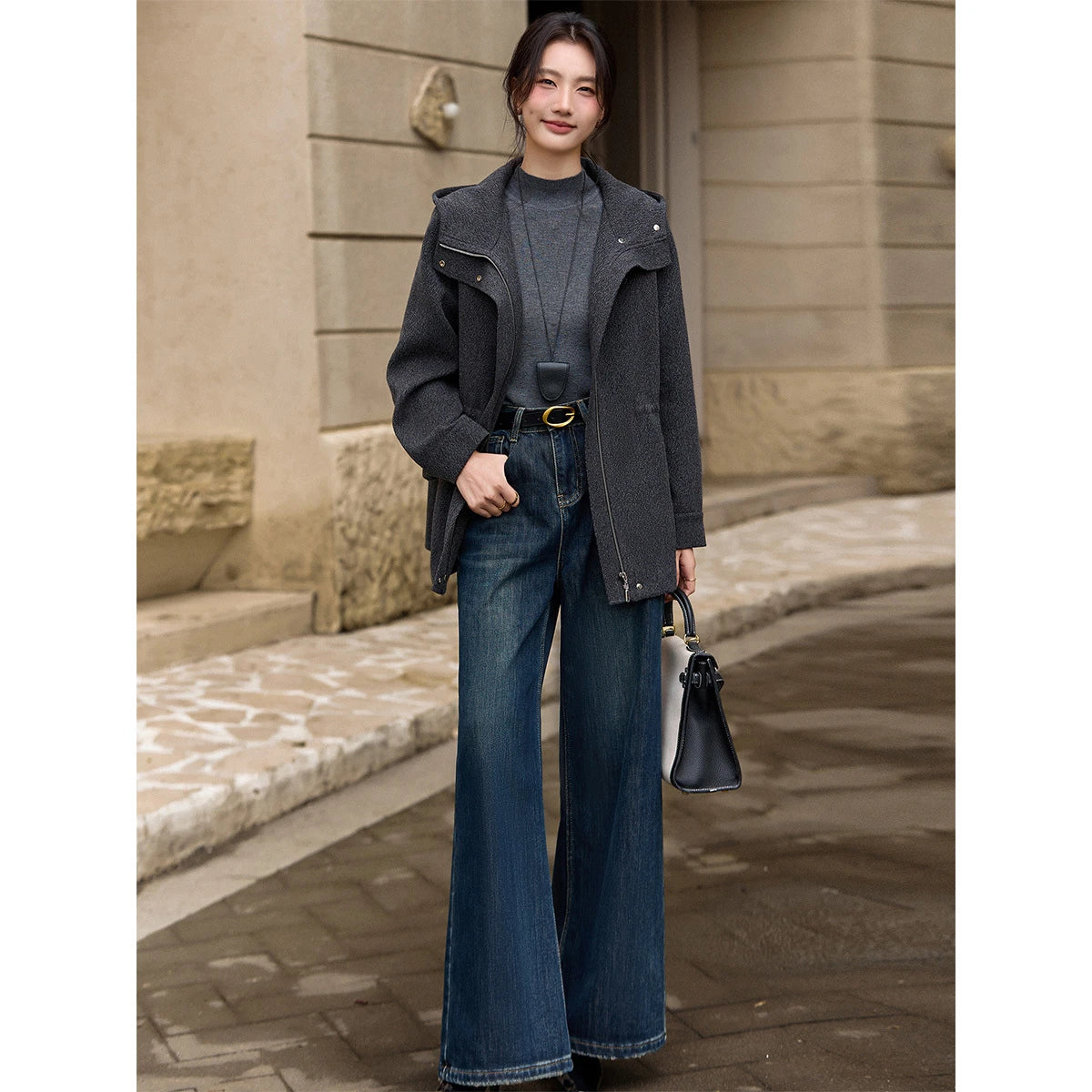 Hooded Drawstring Utility Jacket