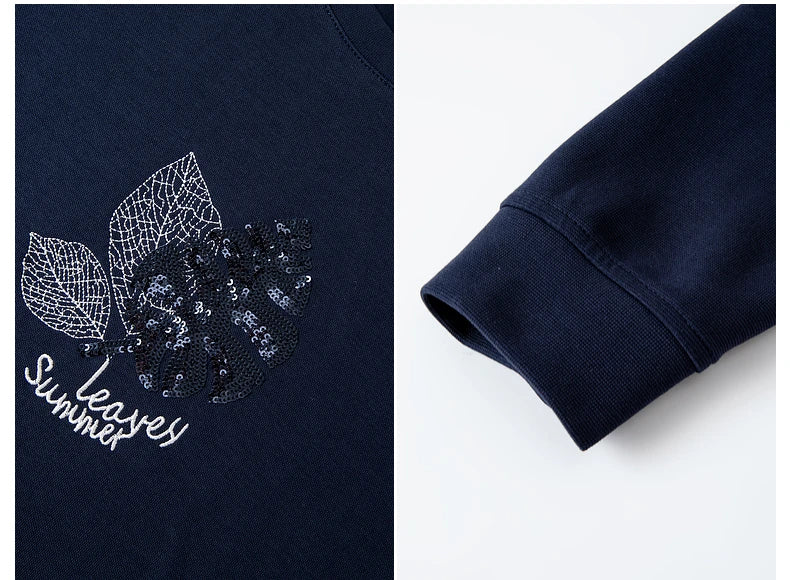 Botanical Embroidered Crew-Neck Sweatshirt