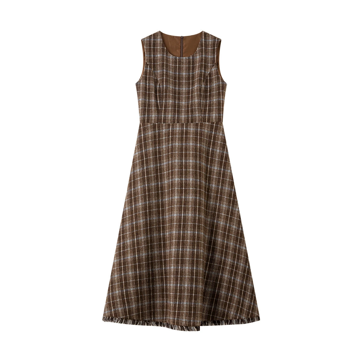 Plaid Sleeveless A-Line Dress