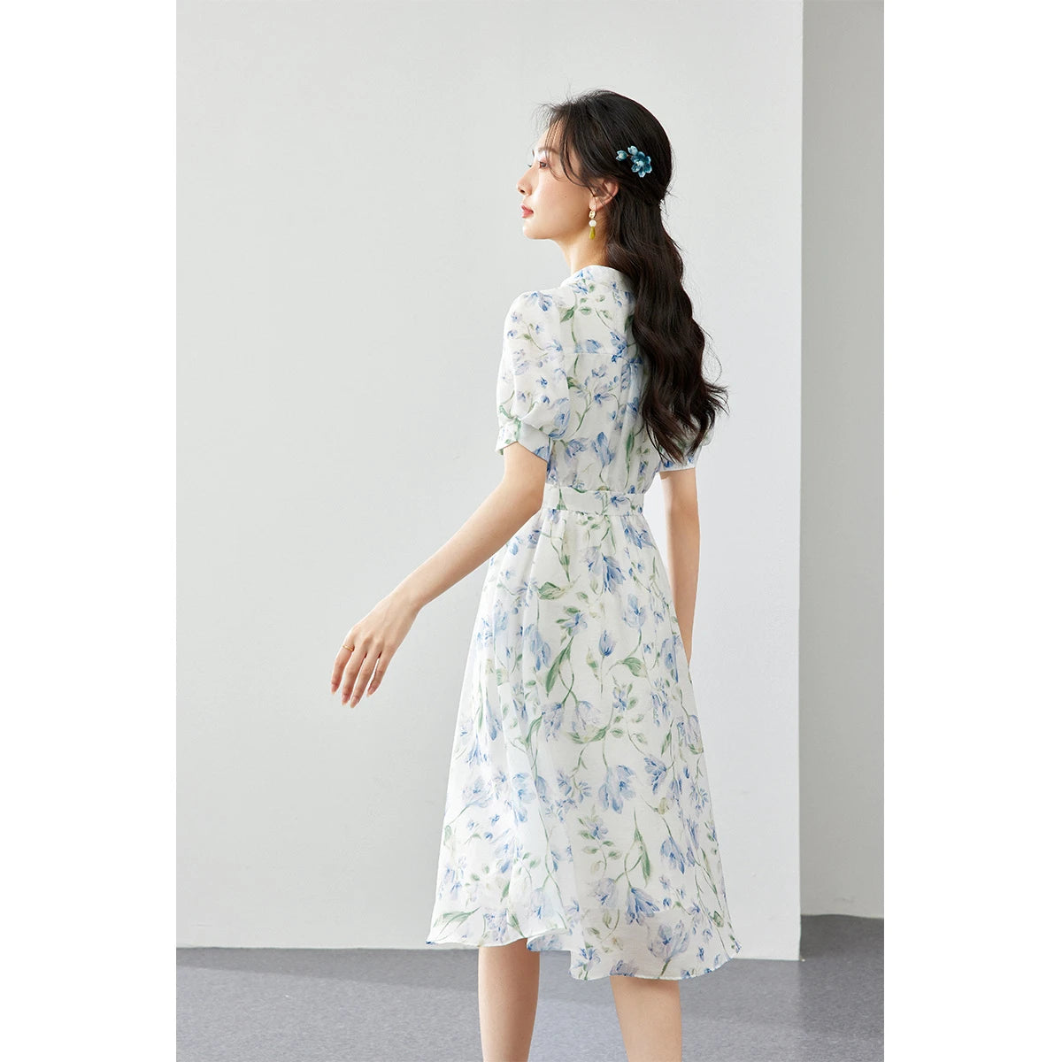 Floral V-Neck Tiered Dress