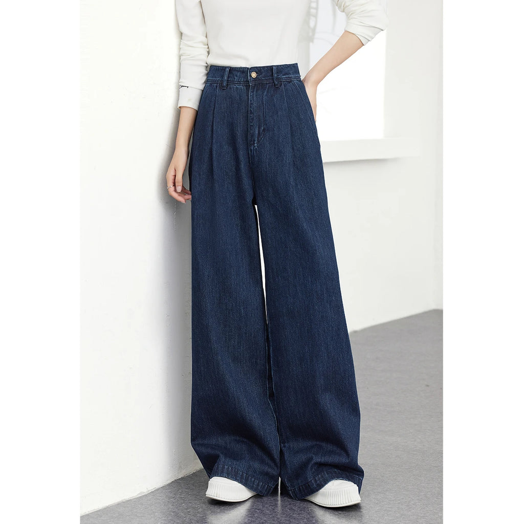 Wide-Leg Denim Trousers
