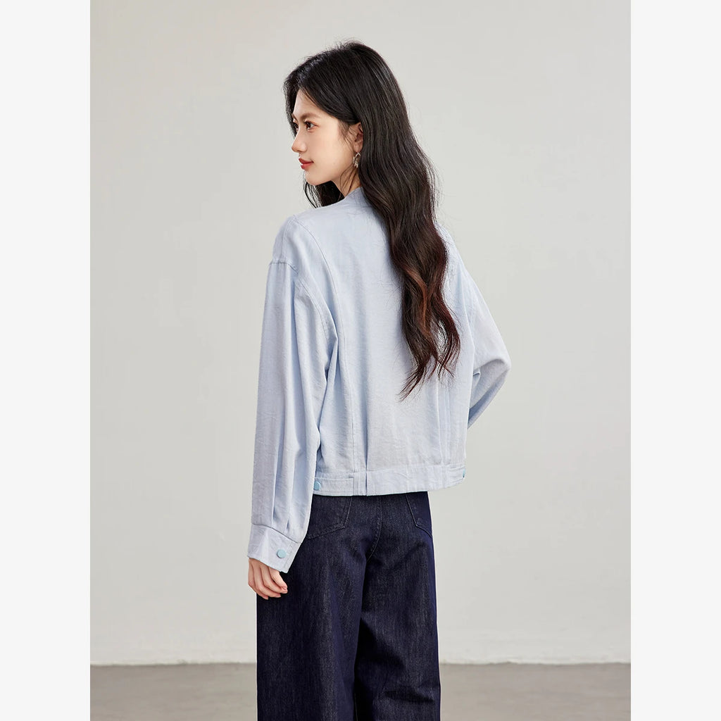 Embroidered Zip-Front Bomber Jacket