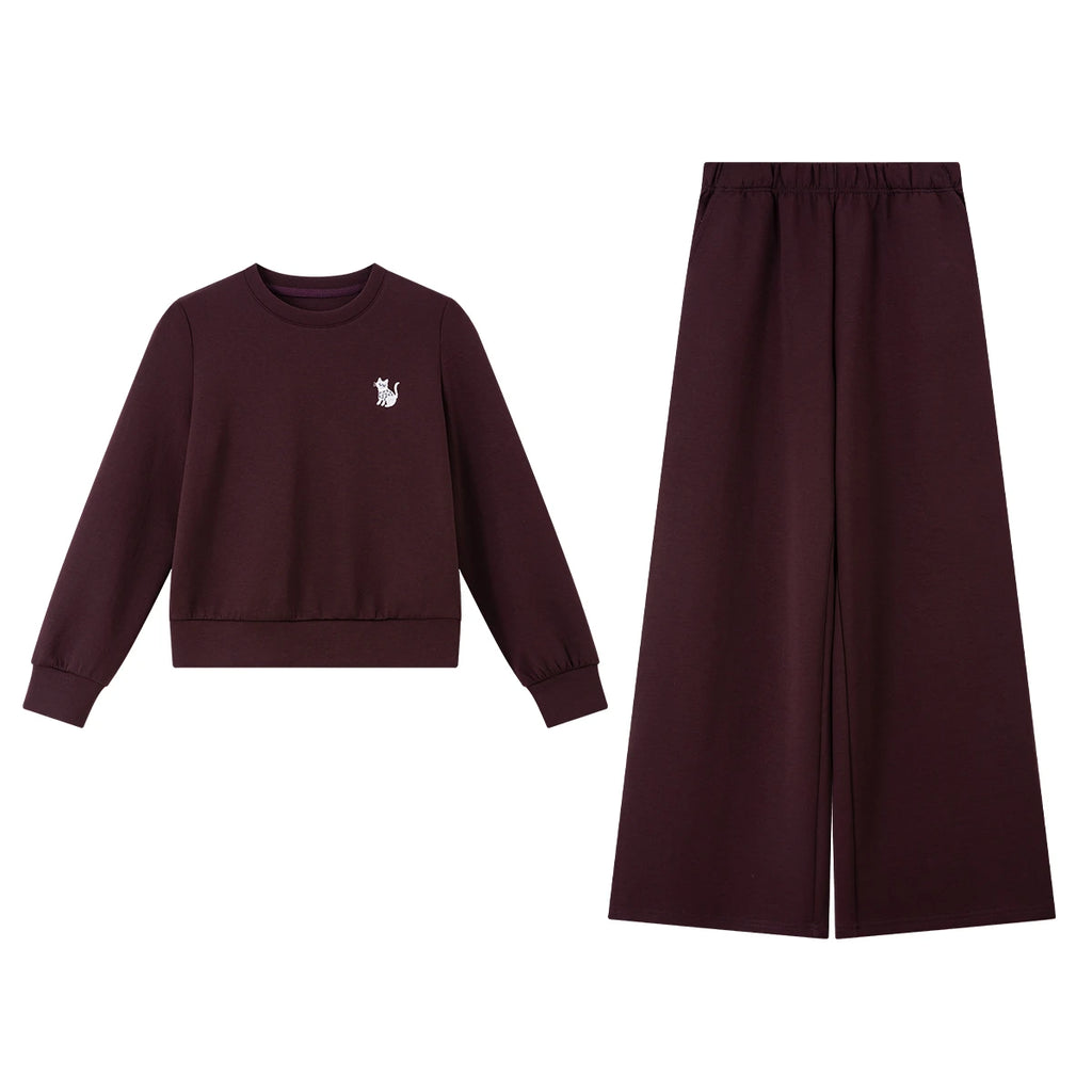 Sweatshirt and Wide-Leg Trouser Set