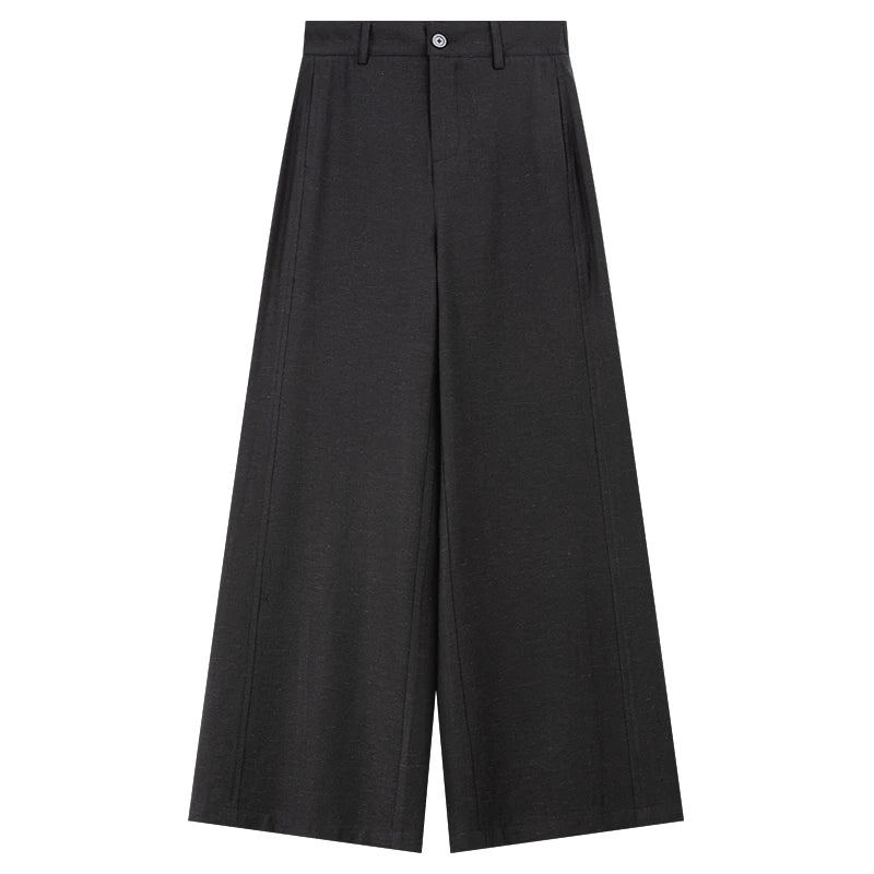 Minimal Straight Wide-Leg Trousers