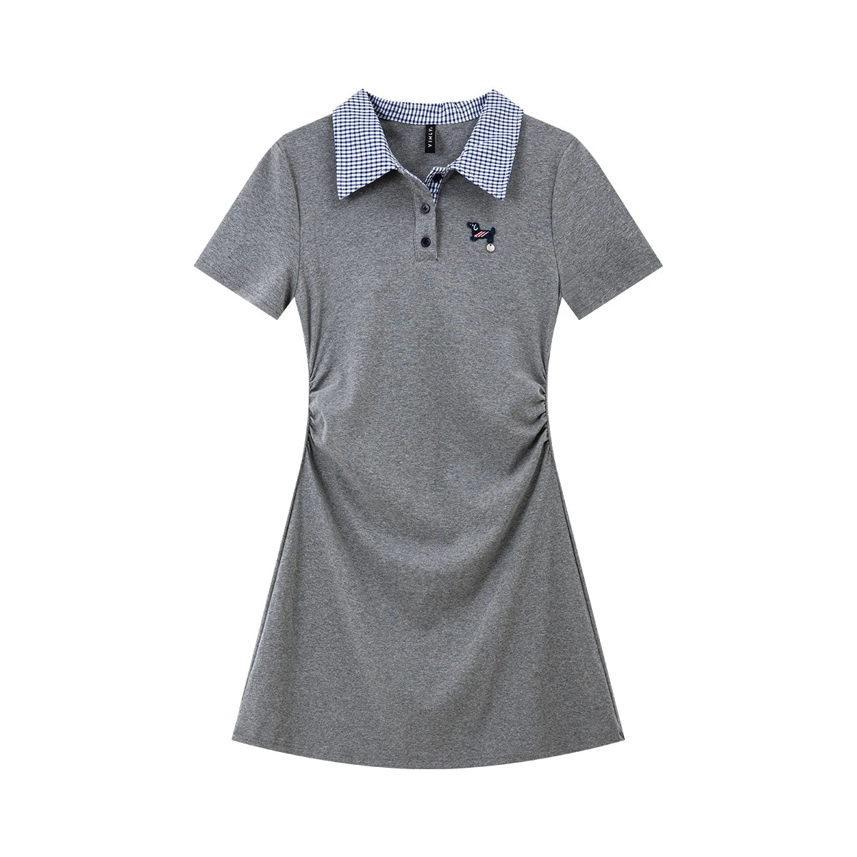 Pleated-Hem Polo Mini Dress