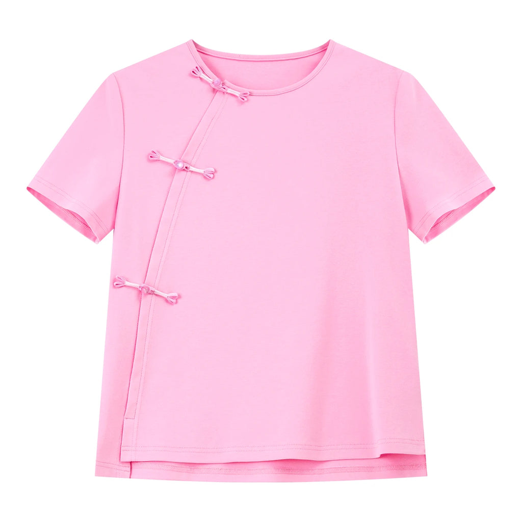 Asymmetric Frog-Button Tee