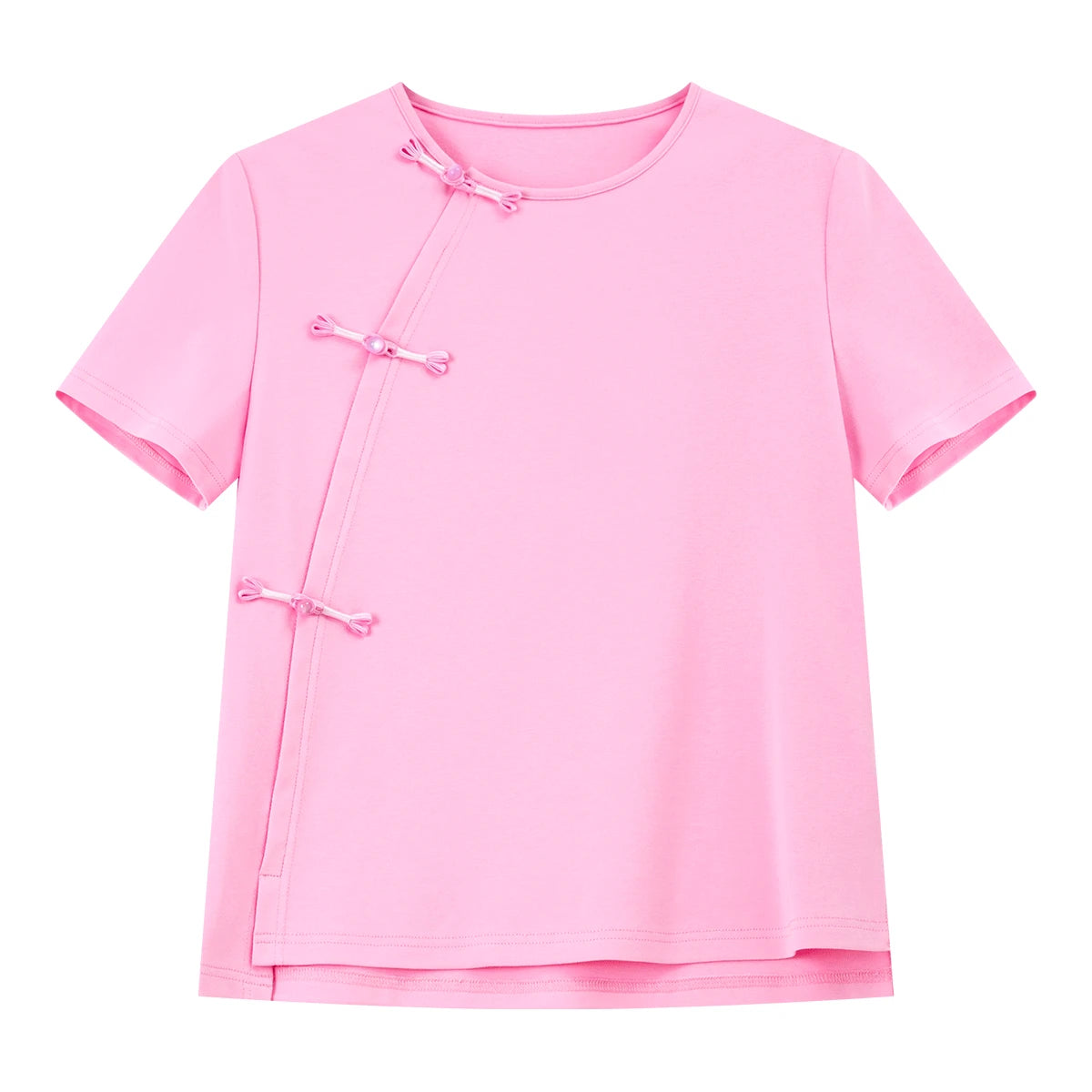 Asymmetric Frog-Button Tee