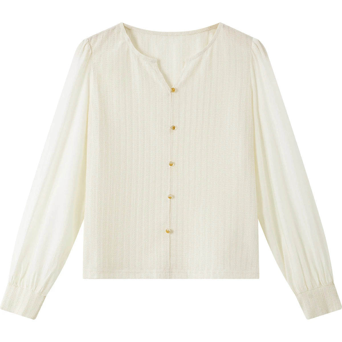 Textured Stripe Button-Front Knit Top