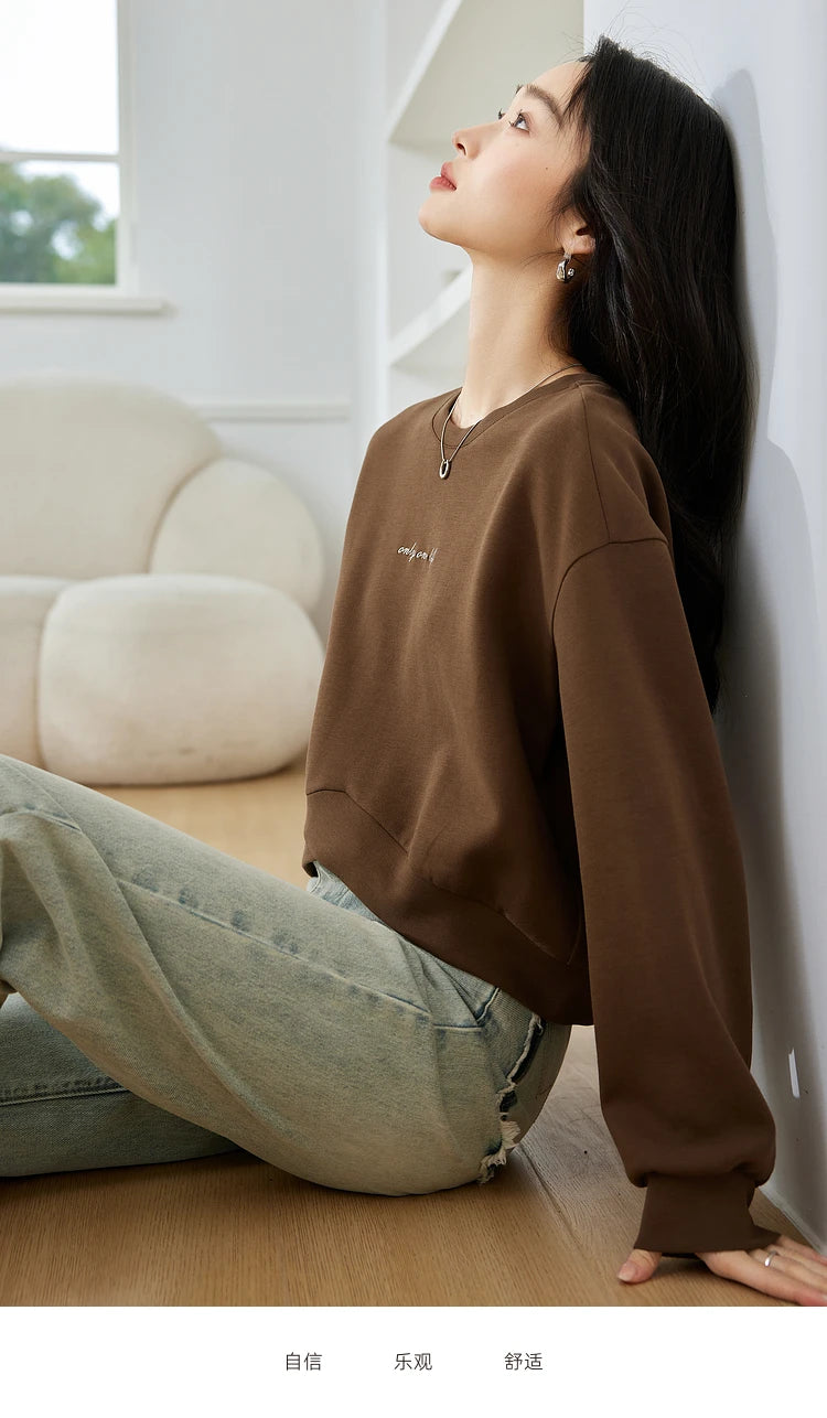 High-Low-Hem Crew-Neck Sweatshirt