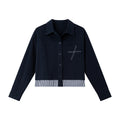 Contrast-Hem Cropped Shirt Jacket