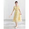 Floral Ruffle-Trim Midi Dress