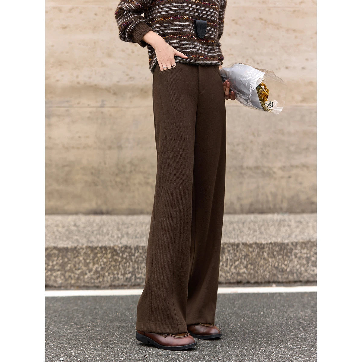 Straight Wide-Leg Trousers