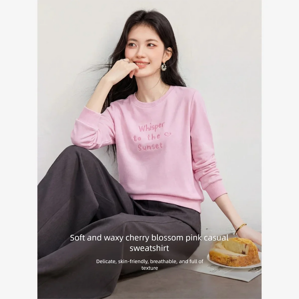 Letter Graphic Crew-Neck Sweatshirt
