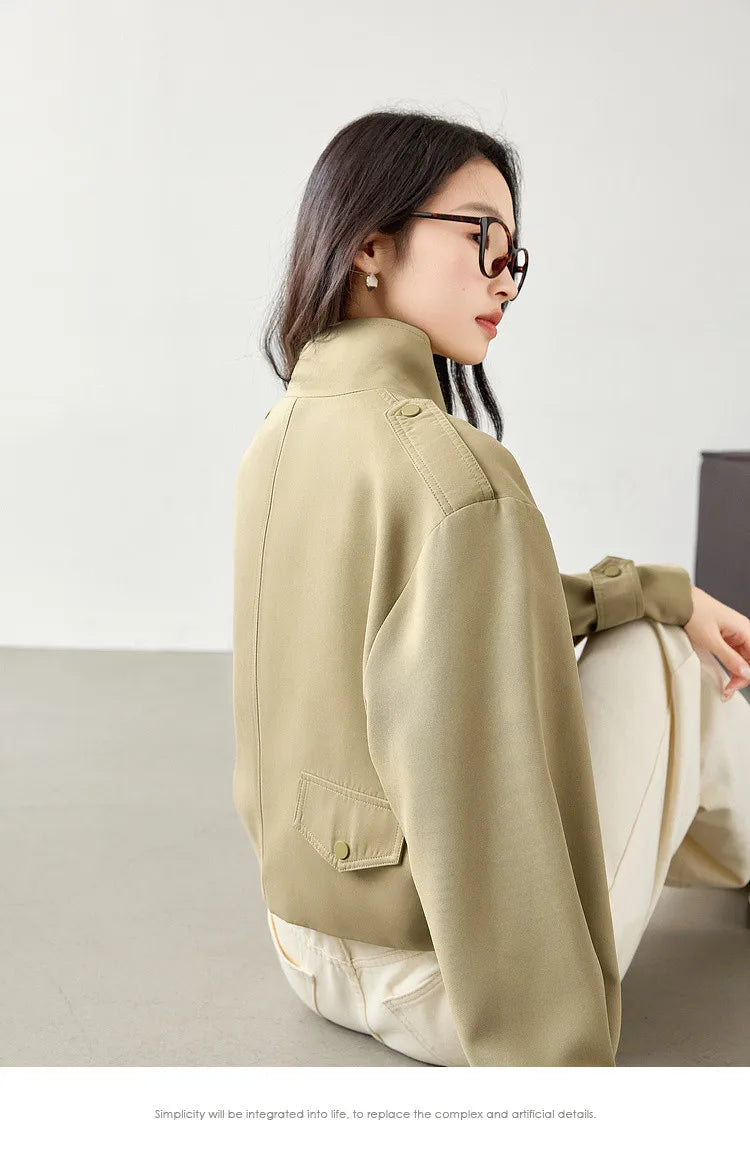 Utility-Pocket Cropped Jacket