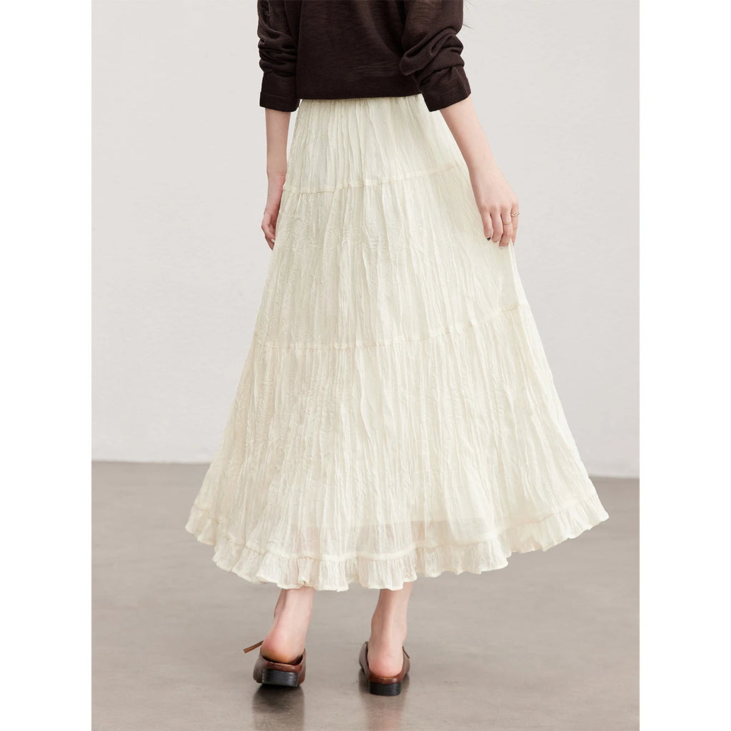 Tiered Ruffle Midi Skirt