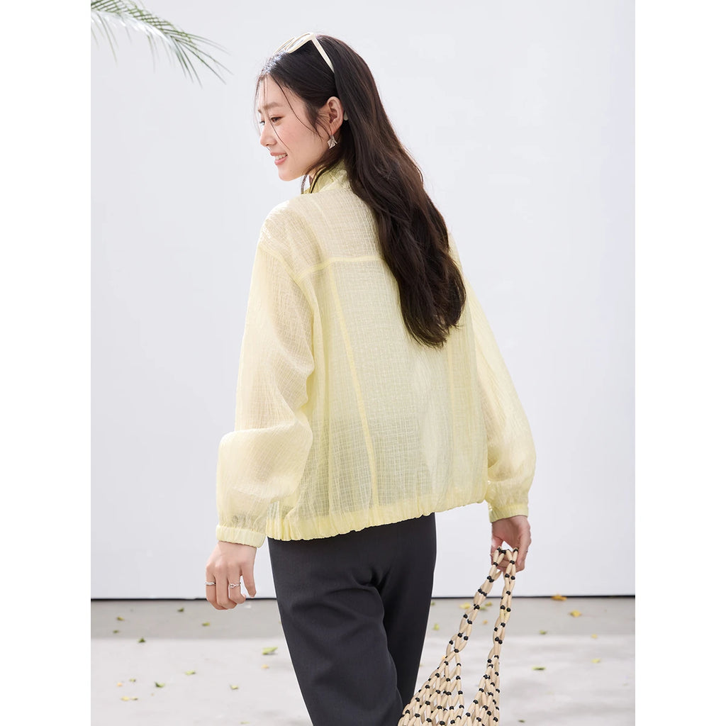Zip-Front Lightweight Cropped Jacket