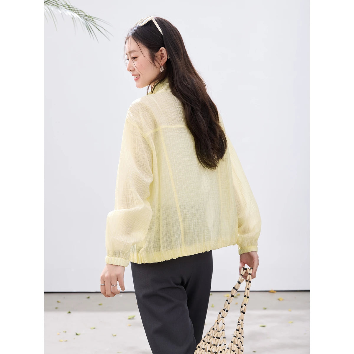 Zip-Front Lightweight Cropped Jacket