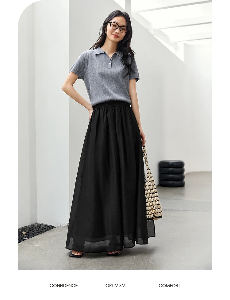 Full A-Line Midi Skirt