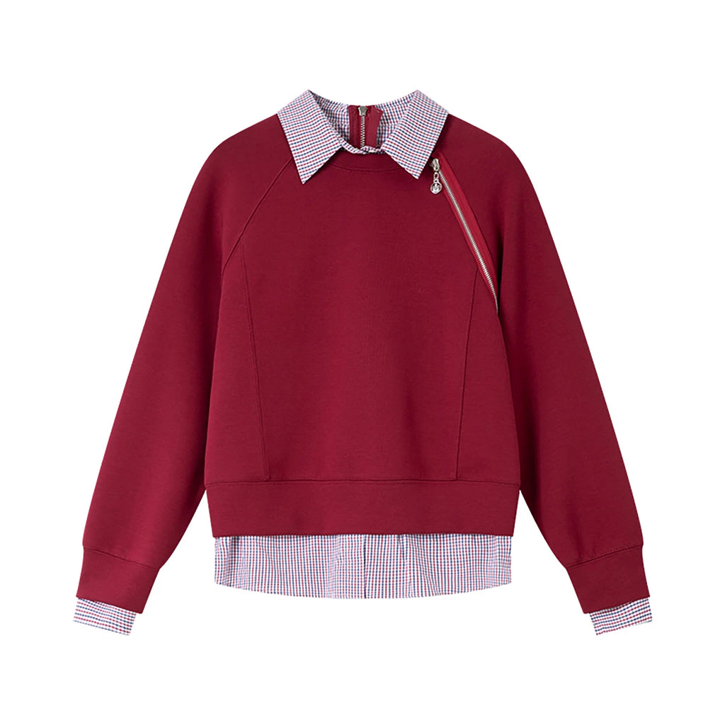 Layered Quarter-Zip Sweatshirt