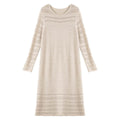 Openwork Long-Sleeve Shift Dress