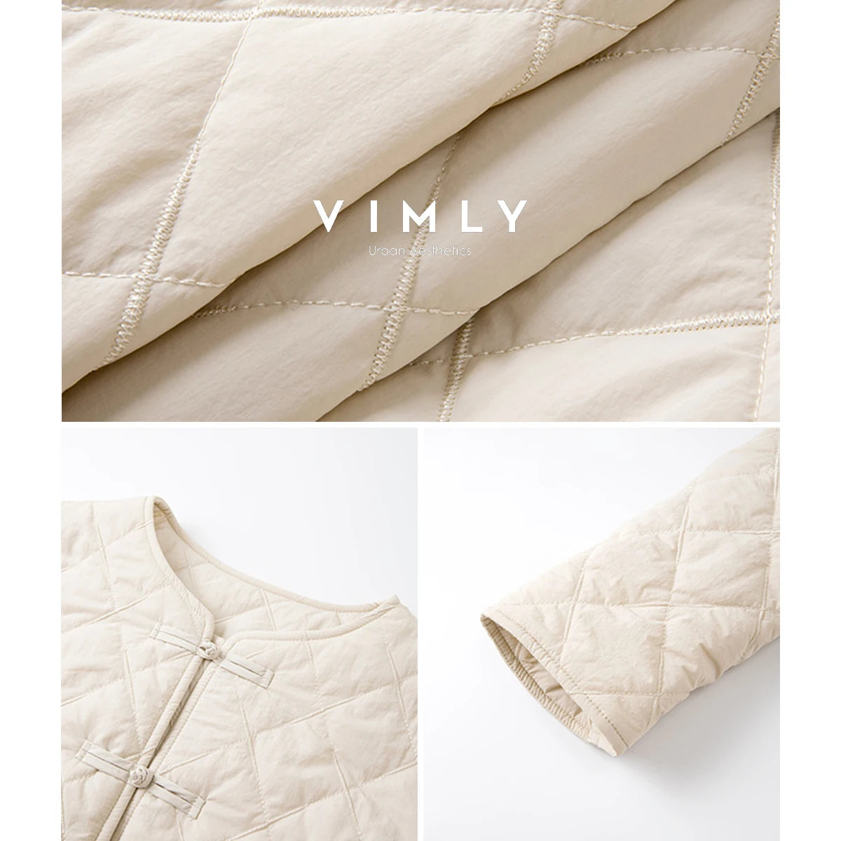 Frog-Button Quilted Curved-Hem Jacket