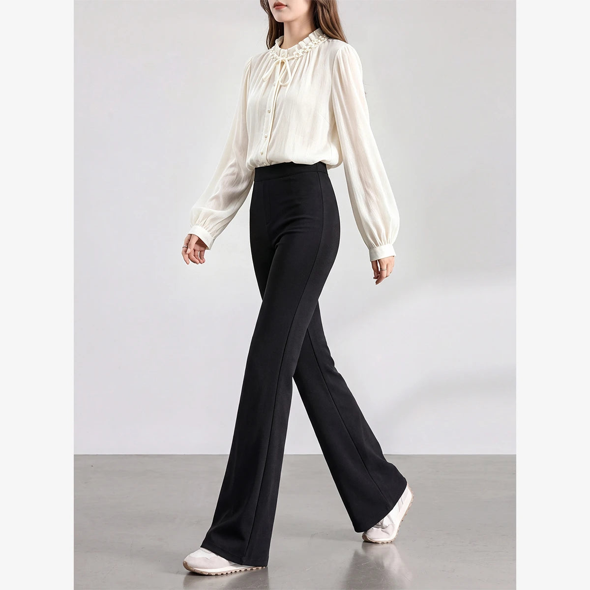 High-Rise Flared Trousers
