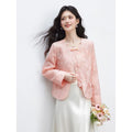 Floral Jacquard Frog-Button Jacket