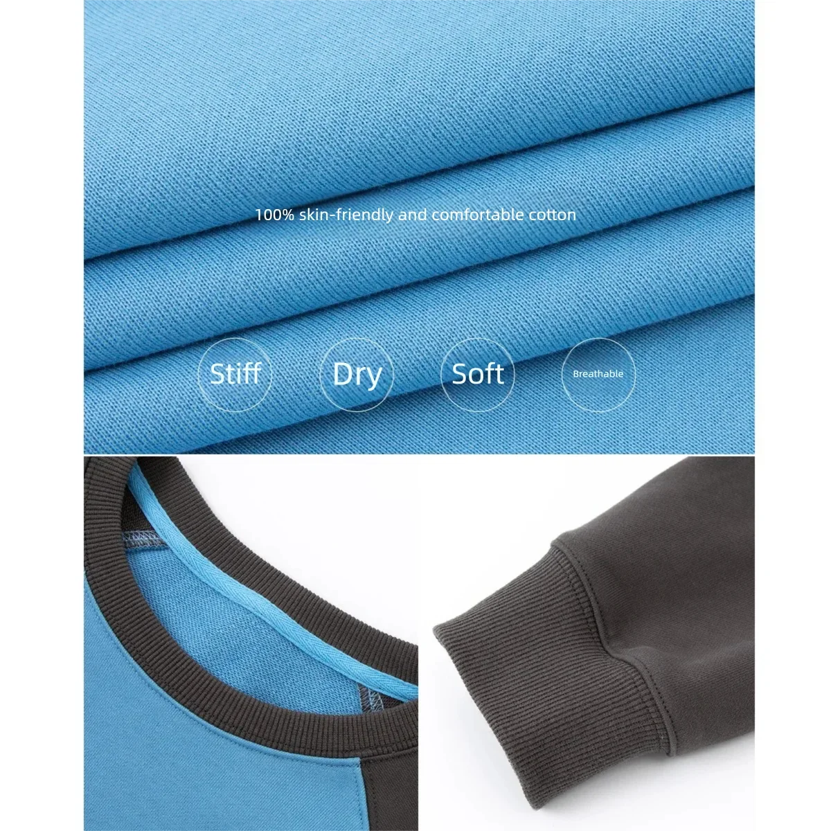 Contrast Raglan-Sleeve Sweatshirt