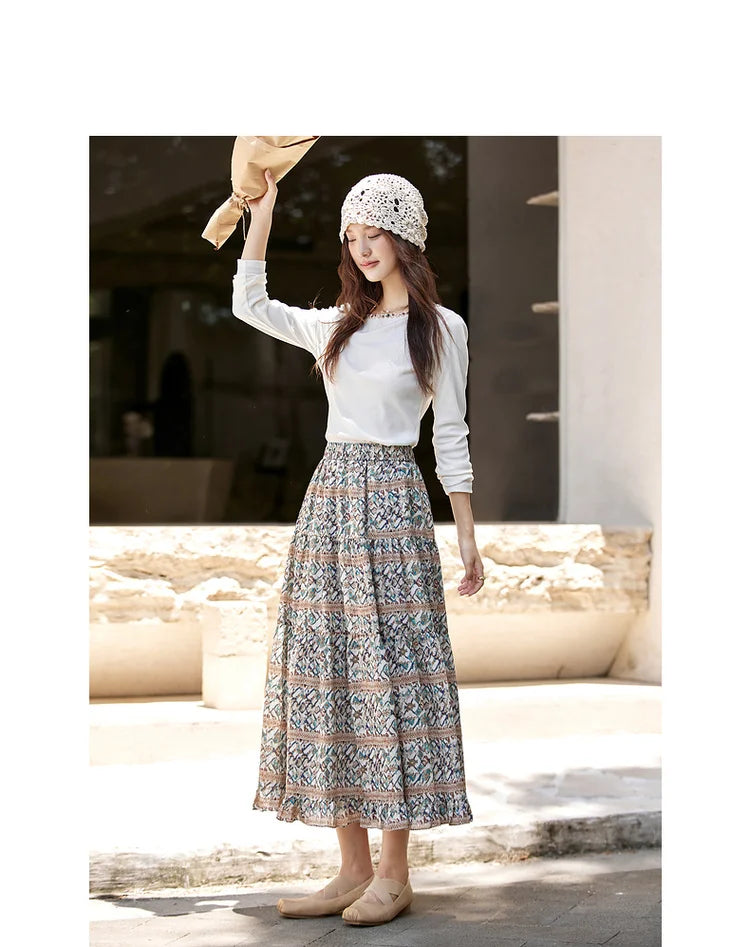 Beaded Boat-Neck Long-Sleeve Tee