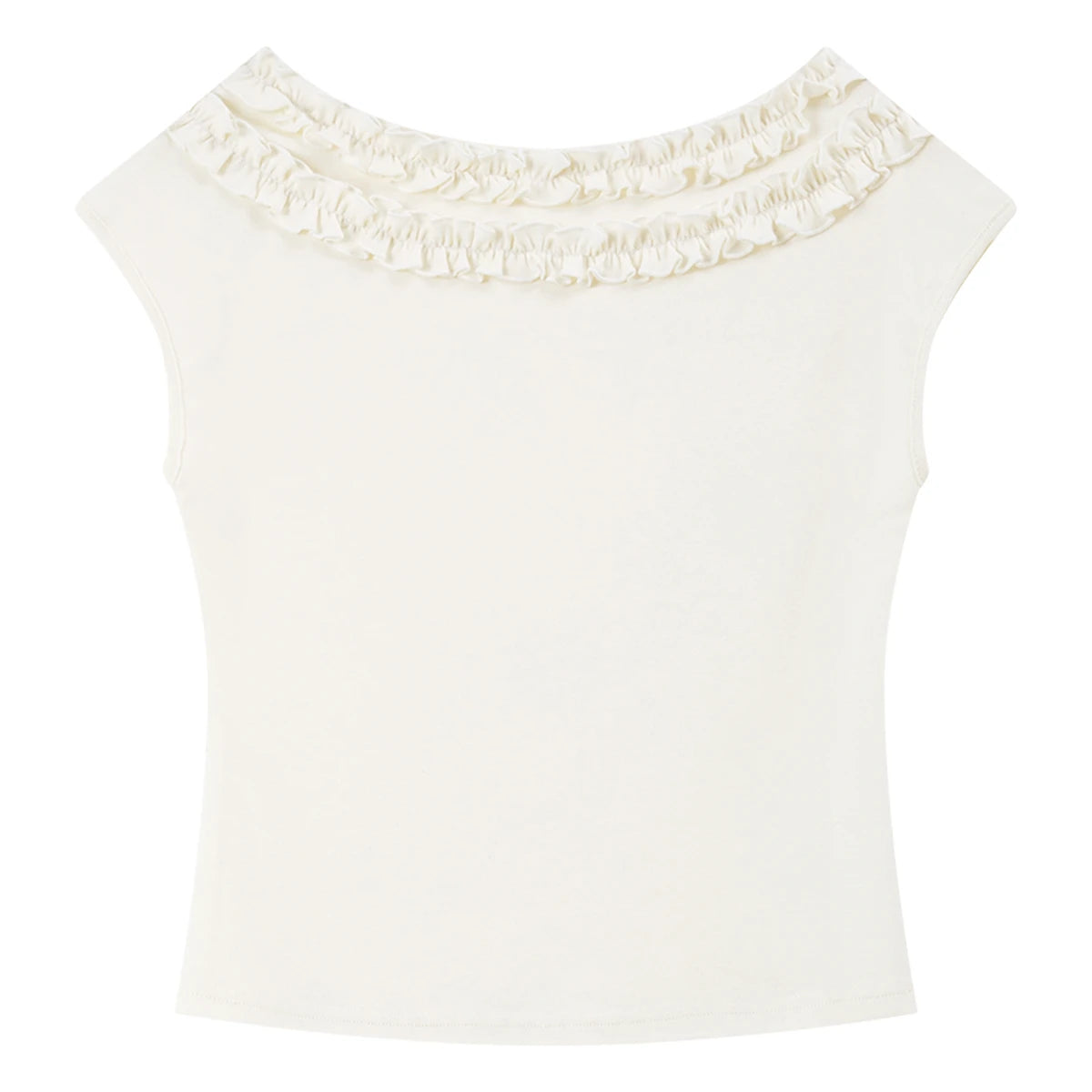 Ruffle-Trim Off-Shoulder Top