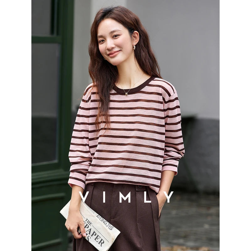 Striped Crew-Neck Long-Sleeve Tee