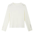 Button-Cuff Crew-Neck Long-Sleeve Tee