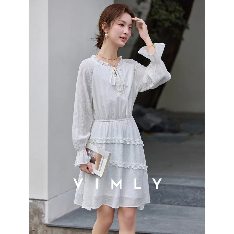 Asymmetric Ruffle-Hem Mini Dress