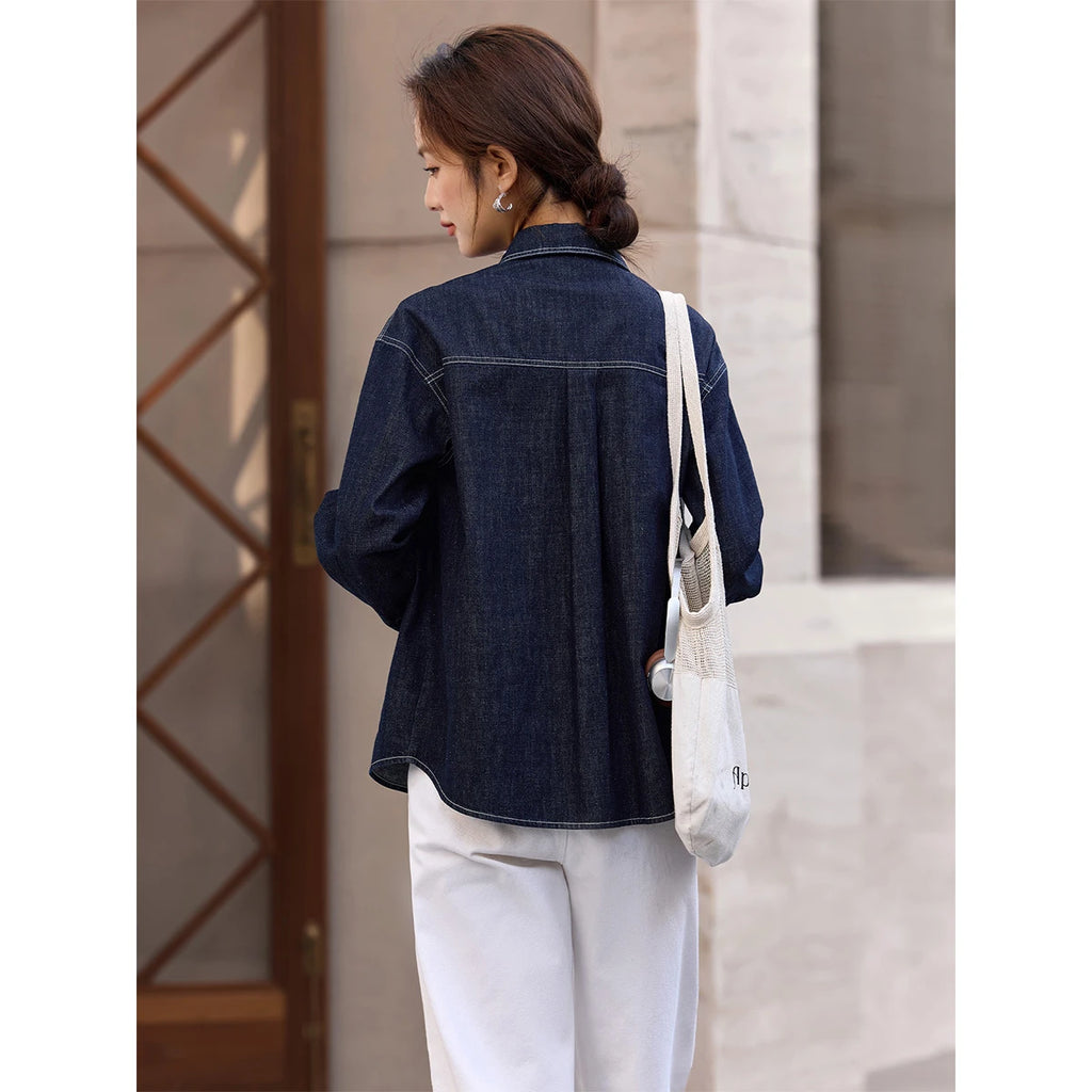 Embroidered Pocket Denim Shirt