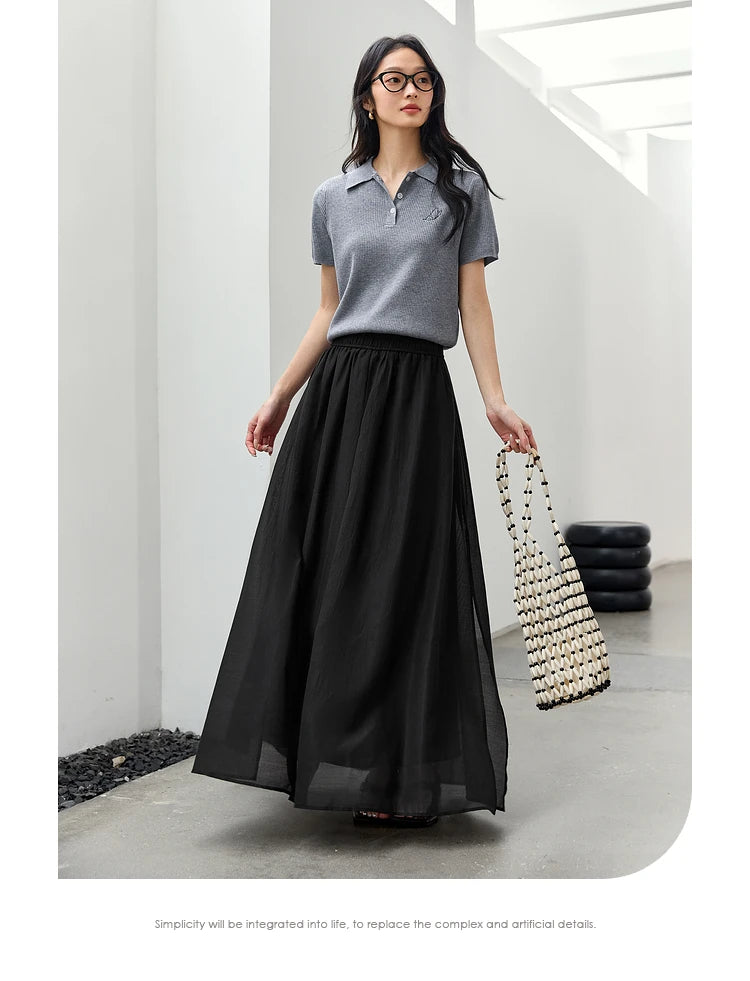 Full A-Line Midi Skirt
