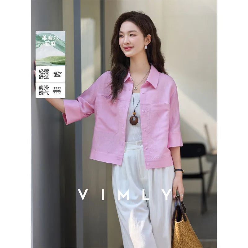 Cropped Short-Sleeve Shirt Jacket