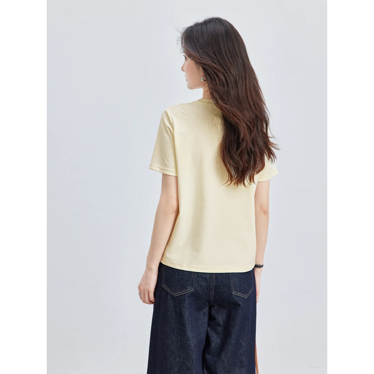 Embroidered Minimal Crew-Neck Tee