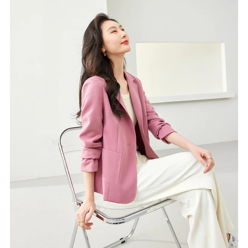 Single-Button Patch-Pocket Blazer
