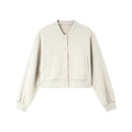 Zip-Front Cropped Bomber Jacket