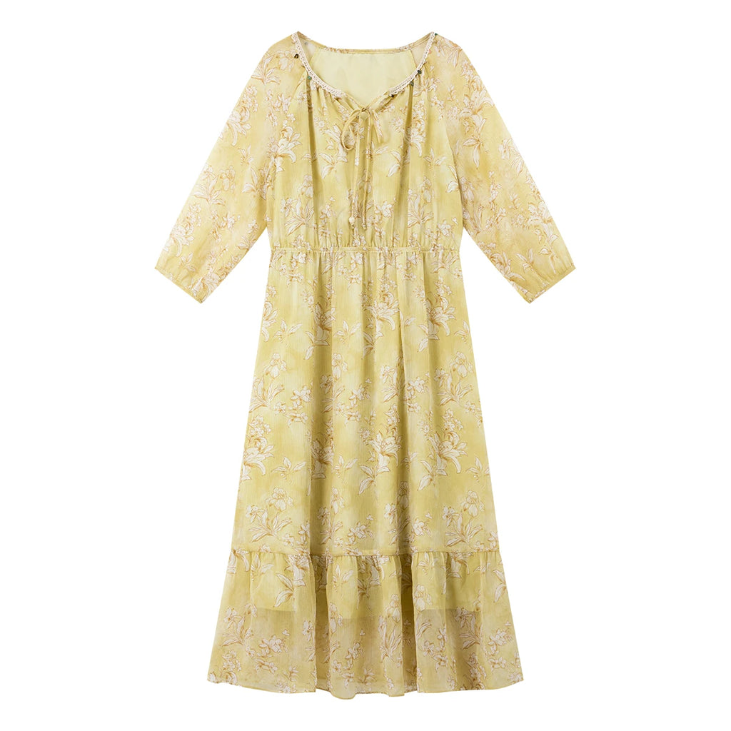 Floral Tiered Midi Dress