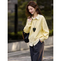 Layered Striped-Collar Sweatshirt