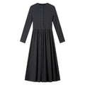 Button-Front Drop-Waist Midi Dress