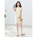 Frog-Button Jacquard Mini Dress