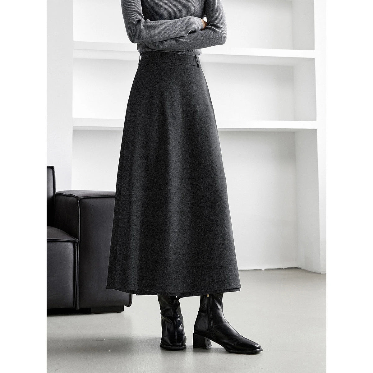 Zip-Pocket Wide-Leg Trousers